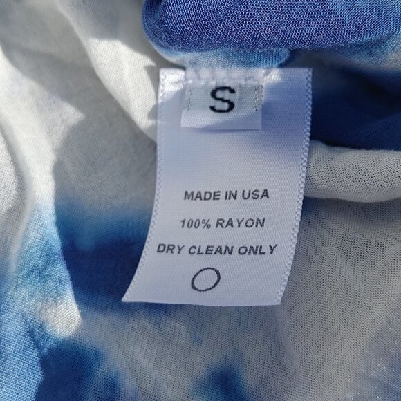 BEAUTIFUL Blu Moon Tie Dye Open Front Cross Over Blouse Flowy Arms Size … - Picture 4 of 5